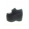 Black 4.7" Heel High Adorable Synthetic Leather Round Toe Platform Girls Lolita Shoes