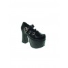 Black 4.9" Heel High Lovely Suede Round Toe Cross Straps Platform Lady Lolita Shoes