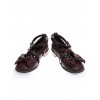 Brown 1.0" Heel High Elegant Polyurethane Point Toe Ankle Straps Platform Girls Lolita Shoes