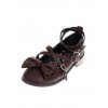 Brown 1.0" Heel High Elegant Polyurethane Point Toe Ankle Straps Platform Girls Lolita Shoes