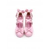 Cute Round-toe Shallow Mouth Bowknot Lolita Middle Heels Shoes