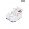 Cute Round-toe Shallow Mouth Bowknot Lolita Middle Heels Shoes