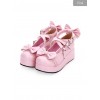 Cute Round-toe Shallow Mouth Bowknot Lolita Middle Heels Shoes