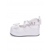 Cute Round-toe Shallow Mouth Bowknot Lolita Middle Heels Shoes