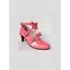 Hollow Out Heart-shaped Watermelon Red Mirror Face Bowknot Lolita High Heel Shoes