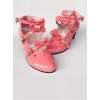 Hollow Out Heart-shaped Watermelon Red Mirror Face Bowknot Lolita High Heel Shoes