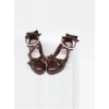 Pearl Strand Chocolate Color Bowknot Lolita High Heel Shoes