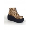 Leopard Brown 3.1" Heel High Special Synthetic Leather Round Toe Ankle Straps Platform Girls Lolita Shoes