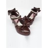 Pearl Strand Chocolate Color Bowknot Lolita High Heel Shoes