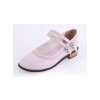 Pink 1.0" Heel High Beautiful Patent Leather Point Toe Cross Straps Platform Women Lolita Shoes