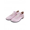 Pink 1.0" Heel High Beautiful Patent Leather Point Toe Cross Straps Platform Women Lolita Shoes