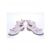 Pink 1.0" Heel High Cute Suede Round Toe Bow Platform Girls Lolita Shoes