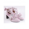 Pink 2.5" Heel High Cute Patent Leather Point Toe Cross Straps Platform Women Lolita Shoes