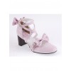 Pink 2.5" Heel High Cute Patent Leather Point Toe Cross Straps Platform Women Lolita Shoes