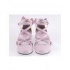 Pink 2.5" Heel High Cute Patent Leather Point Toe Cross Straps Platform Women Lolita Shoes