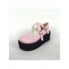 Pink 2.6" Heel High Classic Synthetic Leather Round Toe Cross Straps Platform Girls Lolita Shoes