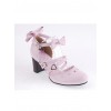 Pink 2.6" Heel High Lovely Patent Leather Point Toe Bowknot Platform Women Lolita Shoes