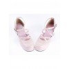 Pink 2.6" High Heel Sexy Synthetic Leather Round Toe Criss Cross Straps Scalloped Platform Girls Lolita Shoes