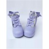 Purple Matte Bowknot T-shaped Belt Sweet Lolita High Heel Shoes