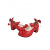 Red 1.8" Heel High Cute PU Point Toe Bowknot Platform Girls Lolita Shoes