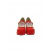 Red 1.8" Heel High Adorable Suede Round Toe Cross Straps Platform Women Lolita Shoes