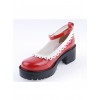 Red 2.2" High Heel Gorgeous Polyurethane Round Toe Ankle Straps Platform Girls Lolita Shoes