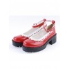 Red 2.2" High Heel Gorgeous Polyurethane Round Toe Ankle Straps Platform Girls Lolita Shoes