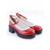 Red 2.2" High Heel Gorgeous Polyurethane Round Toe Ankle Straps Platform Girls Lolita Shoes