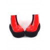 Red 3.1" Heel High Sexy Suede Round Toe Ankle Straps Platform Lady Lolita Shoes