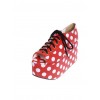 Red 3.9" Heel High Elegant PU Point Toe Cross Straps Platform Lady Lolita Shoes