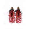 Red 3.9" Heel High Elegant PU Point Toe Cross Straps Platform Lady Lolita Shoes