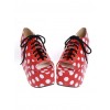 Red 3.9" Heel High Elegant PU Point Toe Cross Straps Platform Lady Lolita Shoes