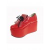 Red 3.9" Heel High Sexy Patent Leather Point Toe Ankle Straps Platform Girls Lolita Shoes