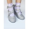 Silver Tiny Flicker Cross Bandage High Heel Bowknot Lolita Princess Shoes