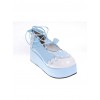 Sky-Blue 2.4" Heel High Special PU Round Toe Ankle Straps Platform Girls Lolita Shoes