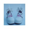 White 2.5" Heel High Lovely Patent Leather Round Toe Cross Straps Platform Lady Lolita Shoes