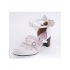 White 2.6" Heel High Classic Synthetic Leather Point Toe Bowknot Platform Women Lolita Shoes