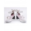 White 2.6" Heel High Classic Synthetic Leather Point Toe Bowknot Platform Women Lolita Shoes