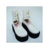 White 2.6" Heel High Gorgeous Polyurethane Round Toe Cross Straps Platform Girls Lolita Shoes