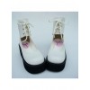 White 2.6" Heel High Gorgeous Polyurethane Round Toe Cross Straps Platform Girls Lolita Shoes