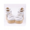 White 2.7" Heel High Adorable Patent Leather Round Toe Bow Decoration Platform Lady Lolita Shoes