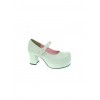 White 2.9" Heel High Cute Synthetic Leather Point Toe Cross Straps Platform Women Lolita Shoes