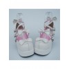 White 3.1" Heel High Adorable Patent Leather Round Toe Bow Platform Lady Lolita Shoes