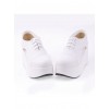 White 3.1" Heel High Romatic Suede Point Toe Cross Straps Platform Women Lolita Shoes