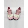 Sweet Lace Bowknot Pink Matte Lolita High Heel Shoes