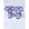 T-shaped Buckles Violet Matte Bowknot Lolita High Heel Shoes