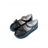 The Small Clock Series Round-toe Bowknot Sweet Lolita Patent Leather Flat Shoes