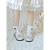 The Small Clock Series Round-toe Bowknot Sweet Lolita Patent Leather Flat Shoes