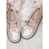 The Small Clock Series Round-toe Bowknot Sweet Lolita Patent Leather Flat Shoes