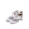 White & Black 2.6" High Heel Gorgeous Patent Leather Round Toe Criss Cross Straps Scalloped Platform Girls Lolita Shoes